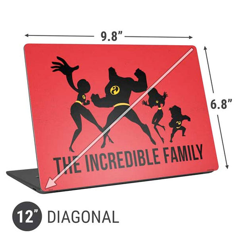 Disney The Incredibles Family Sillhouette Universal Laptop 12in (9.8 x 6.8in) Skin